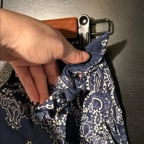 Ultra Pink Navy Blue Bandana Print Skirt - Picture 3 of 4